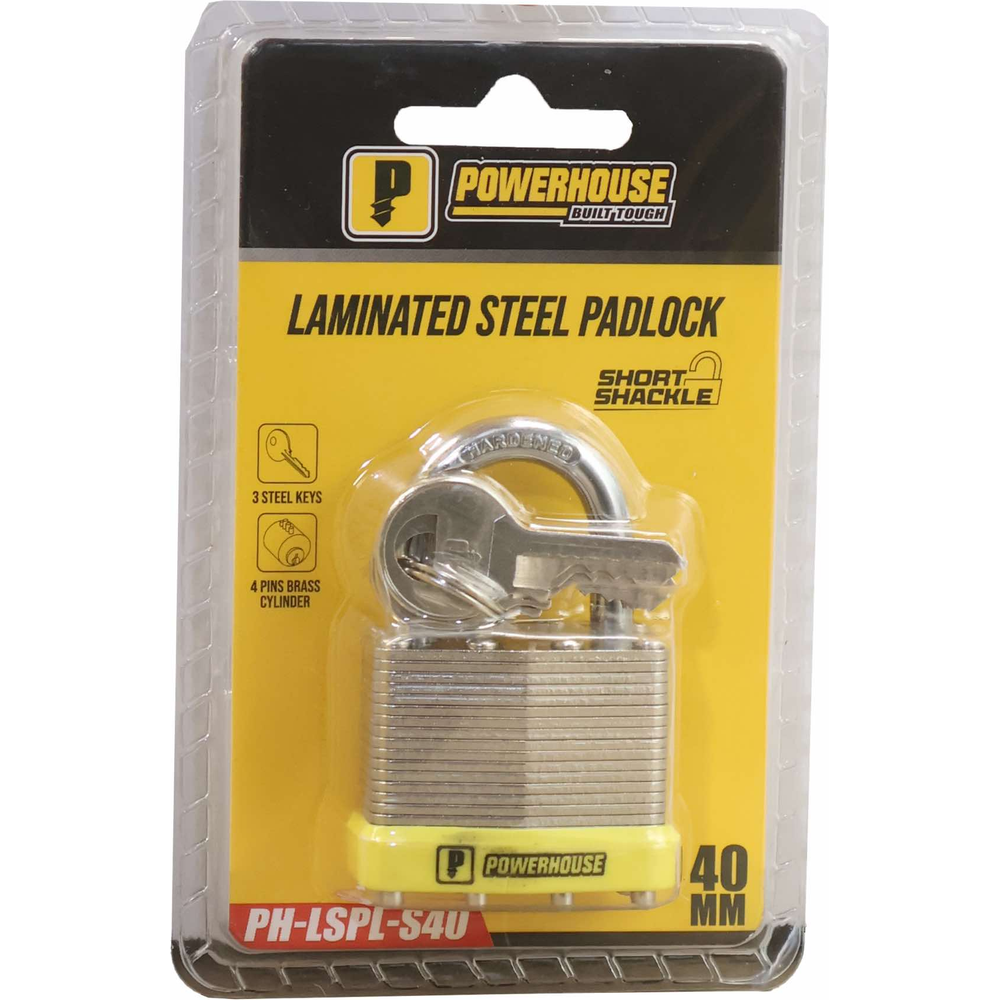 Powerhouse PH-LSPL Laminated Steel Padlock (Short Shackle) | Powerhouse by KHM Megatools Corp. Powerhouse PH-LSPL Laminated Steel Padlock (Short Shackle) | Powerhouse by KHM Megatools Corp.